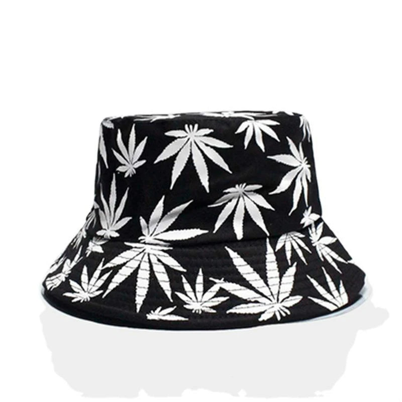 Maple Leaf Print Bucket Hat