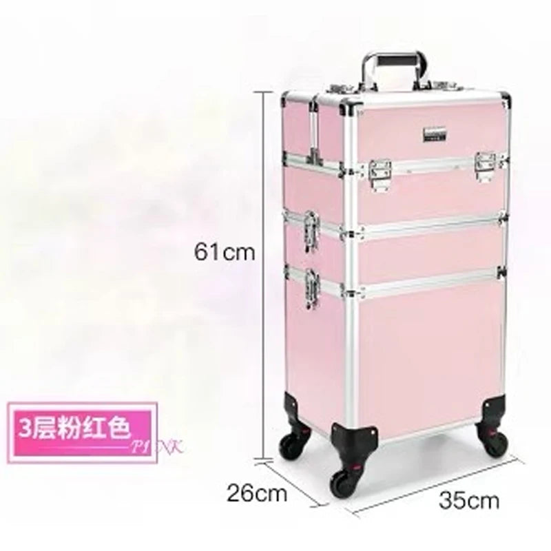 Trolley Cosmetic Bag on Wheel for Women