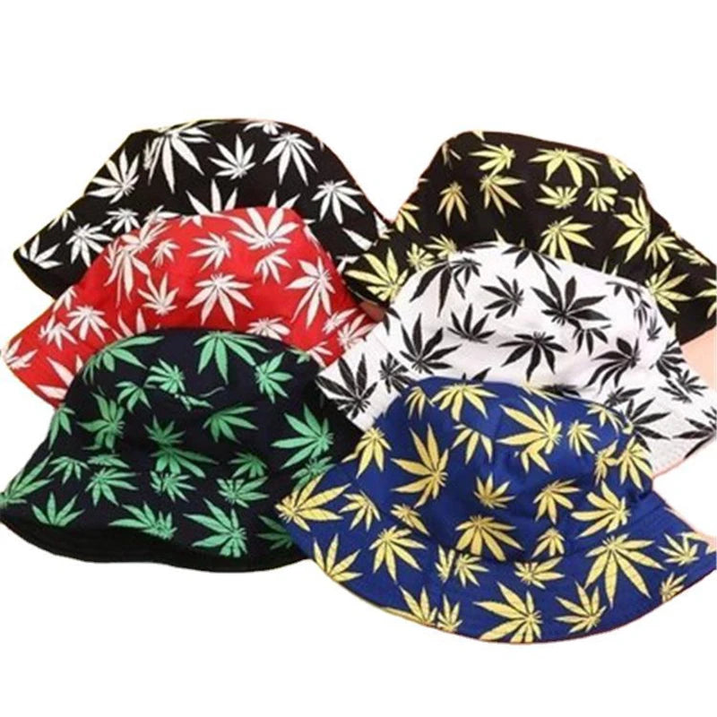 Maple Leaf Print Bucket Hat