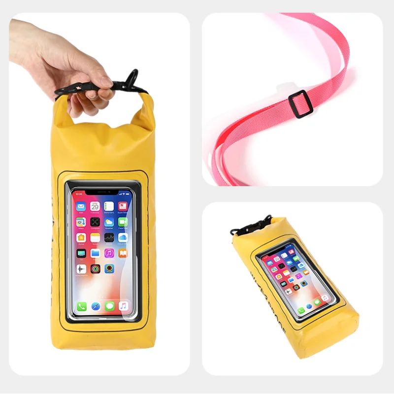 2L Swimming Waterproof Bag Outdoor Diving Compression Storage Bag PVC Pack Dry Mobile Phone Touch Screen Underwater Shoulder Bag
